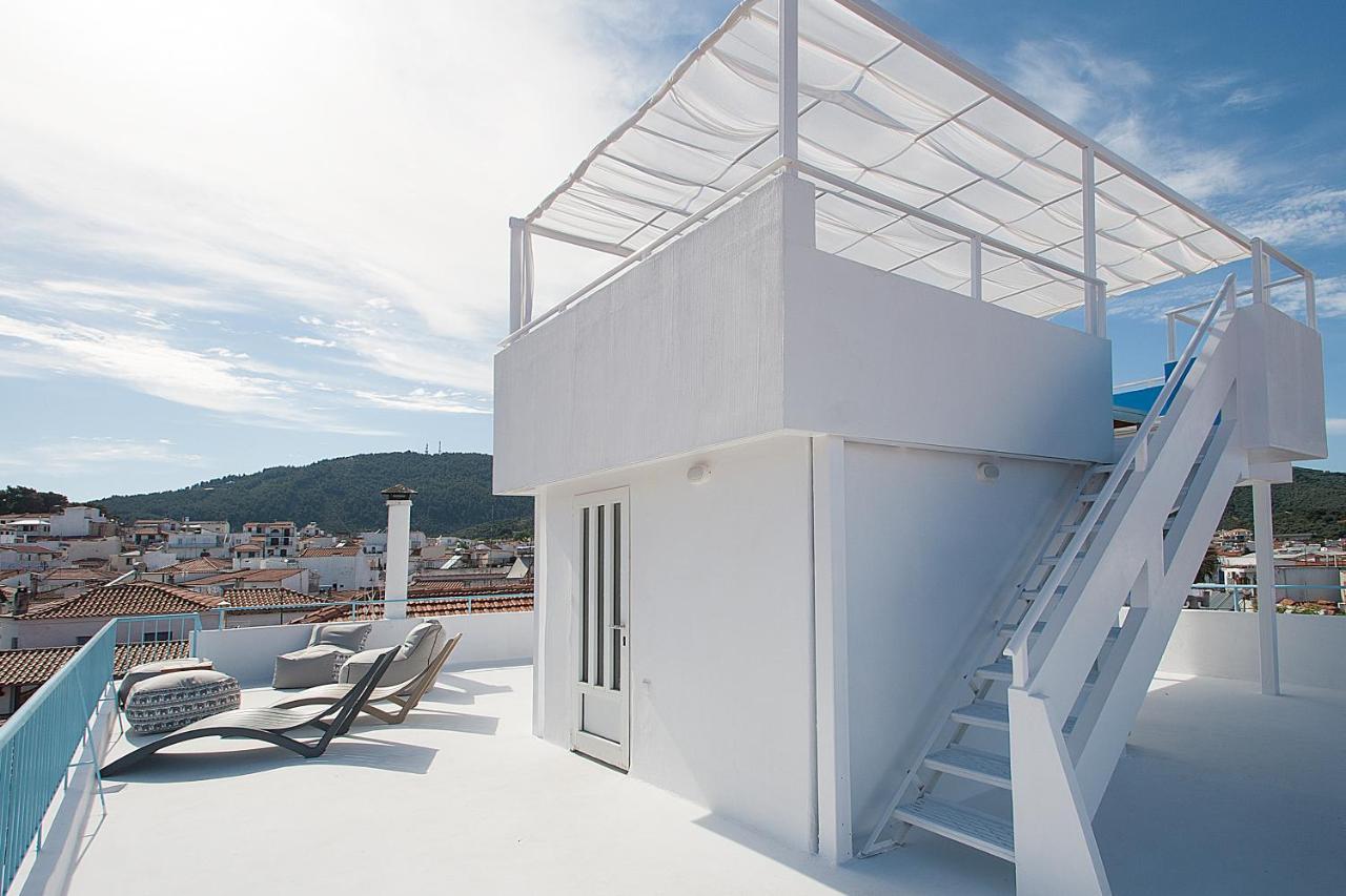 Capolavoro, Boutique Apartment With Unique Rooftop Skiathos stad Exteriör bild