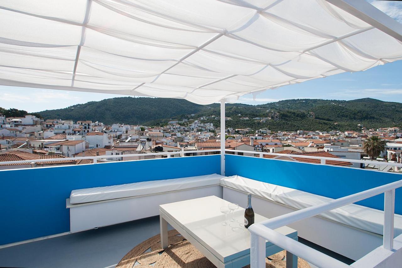 Capolavoro, Boutique Apartment With Unique Rooftop Skiathos stad Exteriör bild